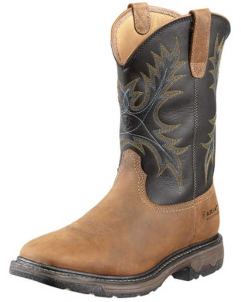 Ariat Men's Workhog Waterproof Work Boots - Steel Toe, Aged Bark, hi-res