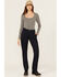 Image #1 - Dickies Women's Mid Rise Straight Stretch Twill Work Pants, Navy, hi-res