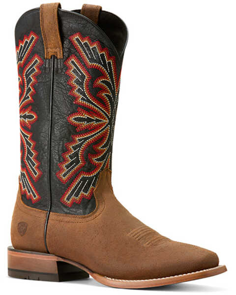 Ariat Men's Sting Roughout Western Boots - Broad Square Toe , Brown, hi-res