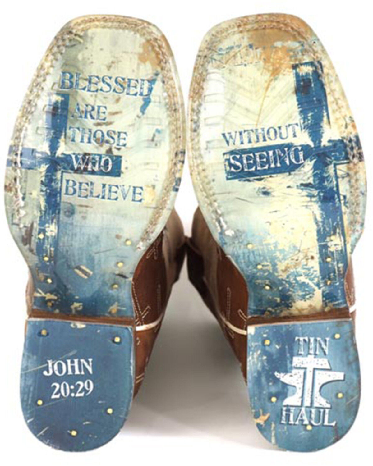 Image #2 - Tin Haul Boys' Holy Son Western Boots - Broad Square Toe, Brown, hi-res