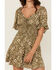 Image #3 - Angie Women's Floral Print Smocked Waist Mini Dress, , hi-res
