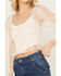 Image #3 - Jolt Women's Lace Smocked Long Sleeve Top, Ivory, hi-res