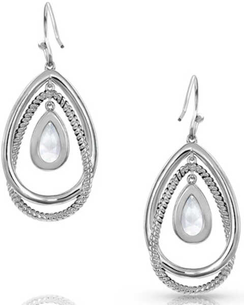 Image #2 - Montana Silversmiths Women's Opal Ribbons Teardrop Earrings, Silver, hi-res