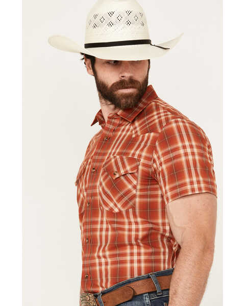 Image #2 - Pendleton Men's Frontier Plaid Print Short Sleeve Snap Western Shirt, Rust Copper, hi-res