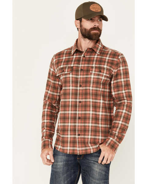 Brothers & Sons Men's Bosque Everyday Plaid Print Long Sleeve Button-Down Flannel Shirt , Chocolate, hi-res