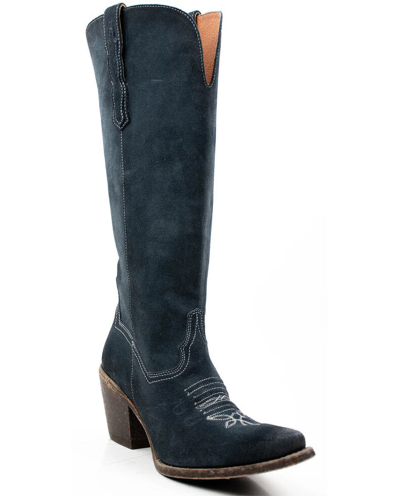 Dan Post Women's Rebeca Western Tall Boot - Snip Toe, Navy, hi-res