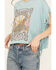 Image #3 - Rock & Roll Denim Women's Desert Rodeo Fringe Short Sleeve Graphic Tee, Blue, hi-res