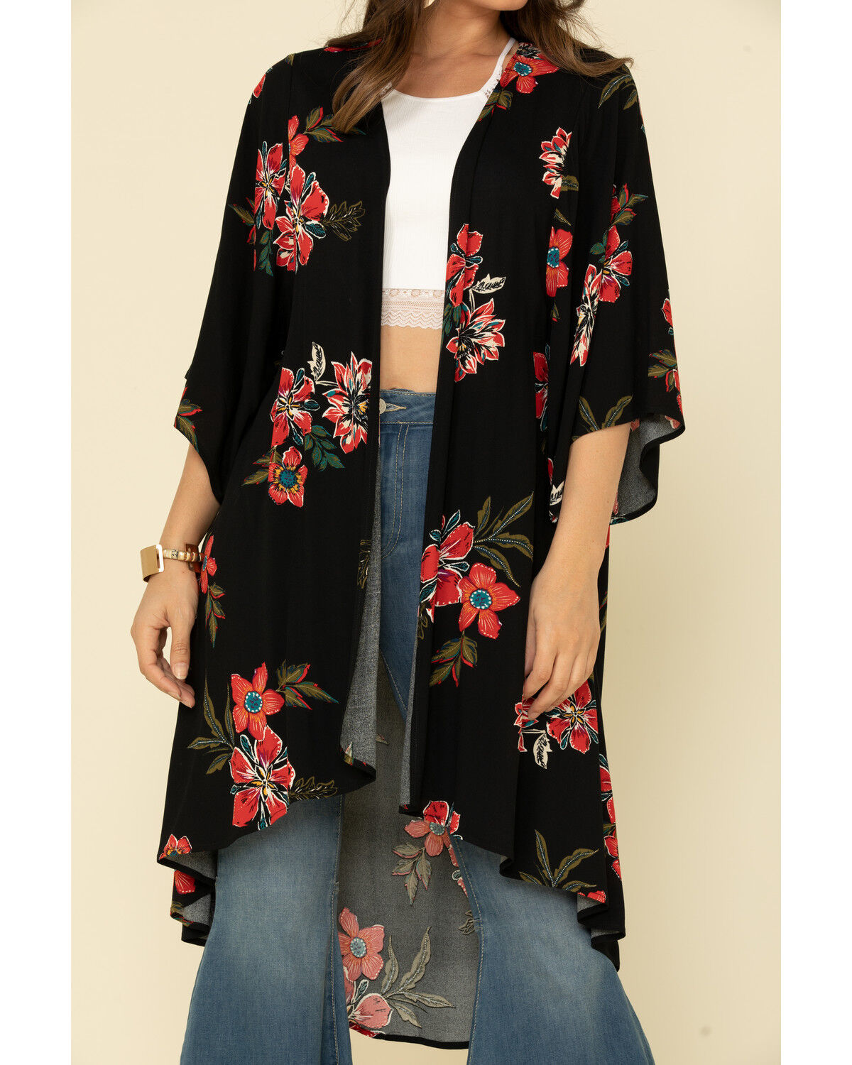 Black floral kimono Outlet