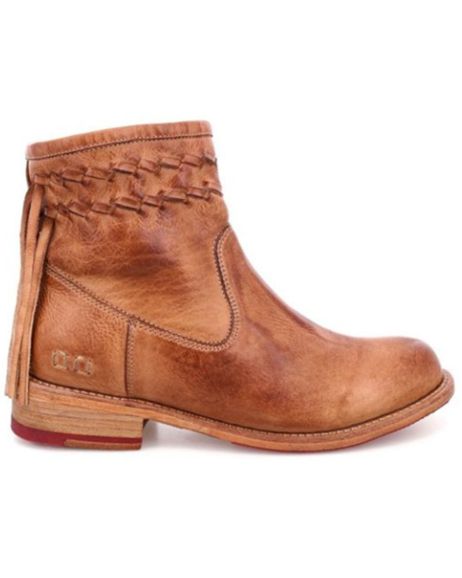 Image #2 - Bed Stu Women's Craven Dip Dye Leather Ankle Boots - Round Toe, Tan, hi-res