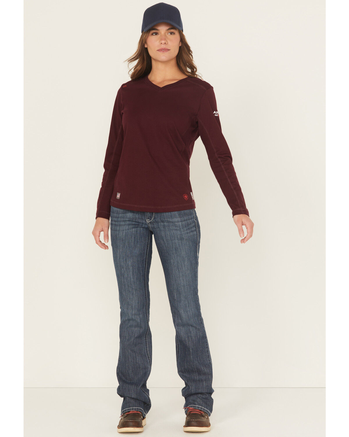 Image #1 - Ariat Women's FR Mid Rise Durastretch Duralight Ella Bootcut Jeans, Indigo, hi-res