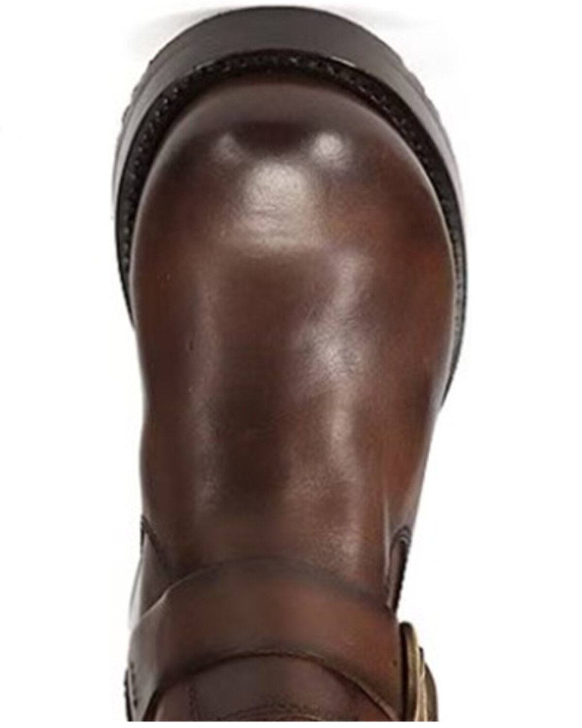 Image #5 - Frye Women's Veronica Leather Buckle Moto Booties - Round Toe, Chocolate, hi-res