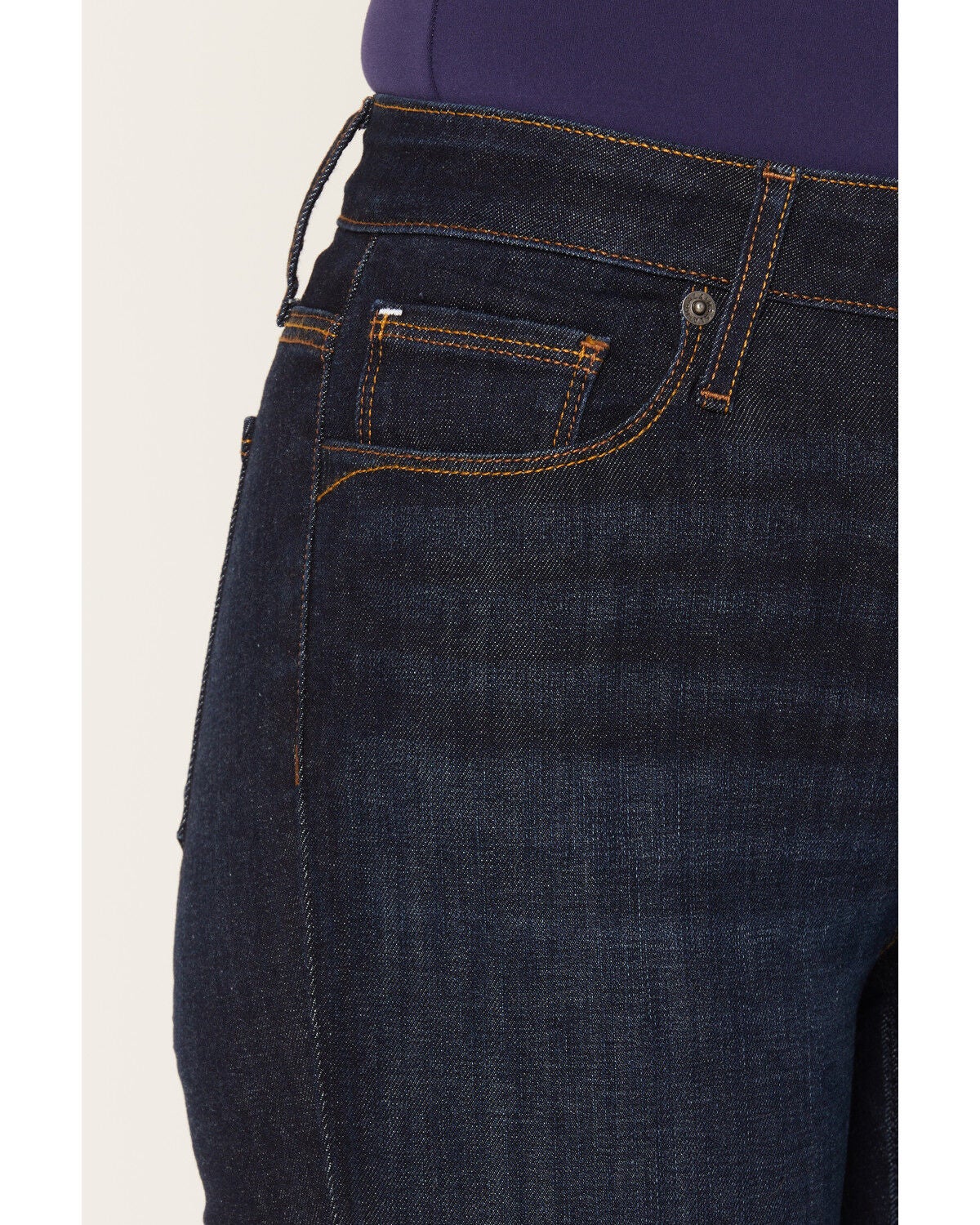 Image #2 - Haddad Women's Deep Ocean Dark Wash Bella Trouser Flare Stretch Denim Jeans, Dark Wash, hi-res