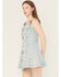 Image #2 - Blue B Women's Light Wash Embellished Buckle Strap Denim Mini Dress, Light Wash, hi-res