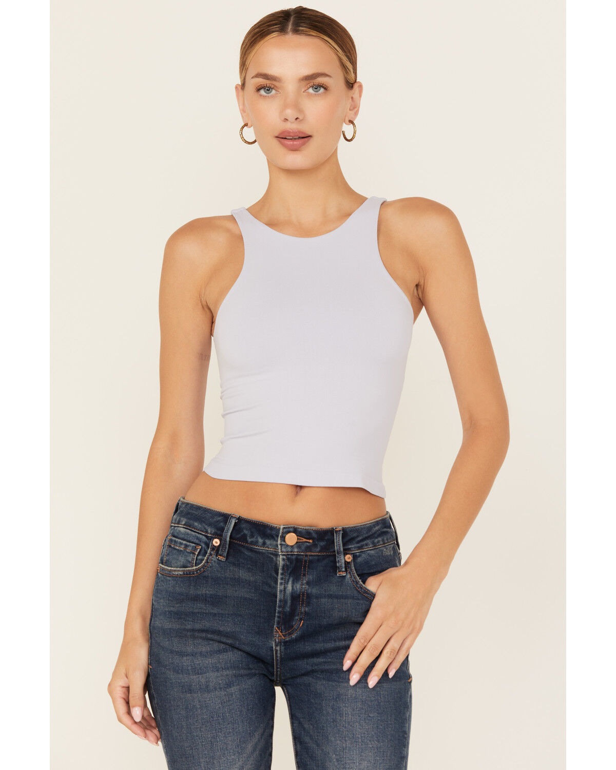 Image #1 - Free People Women's Clean Lines Sleeveless Cami, Blue, hi-res