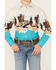 Image #3 - Panhandle Boys' Running Horse Border Print Long Sleeve Pearl Snap Western Shirt , White, hi-res