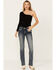 Image #3 - Grace in LA Women's Medium Wash Mid Rise Southwestern Print Pocket Stretch Bootcut Jeans, Medium Wash, hi-res