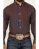 Image #3 - Ariat Men's Iker Plaid Print Long Sleeve Button-Down Western Shirt - Big, Navy, hi-res