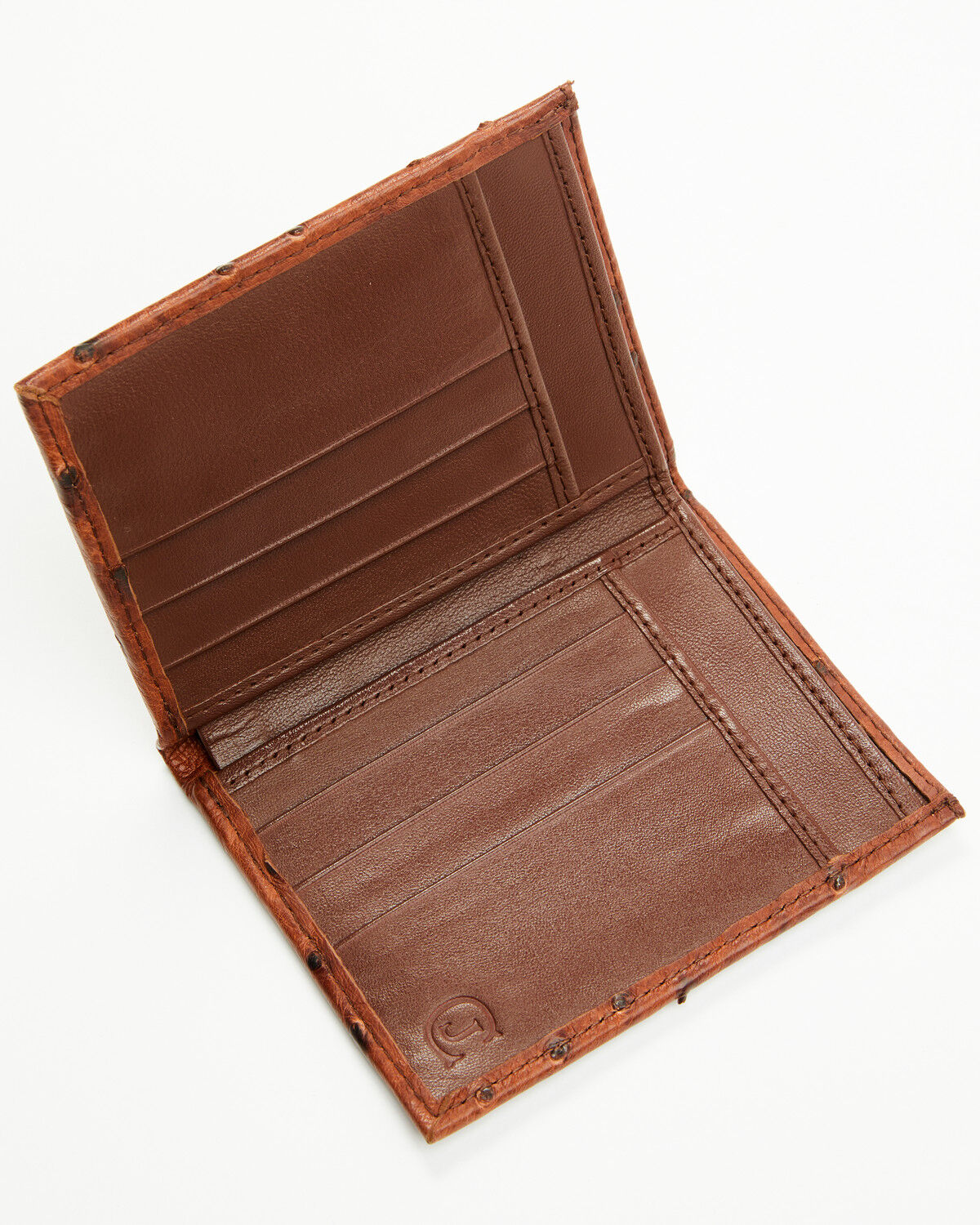 Image #2 - Cody James Black 1978® Men's Dawson Exotic Full-Quill Ostrich Bifold Wallet, Cognac, hi-res