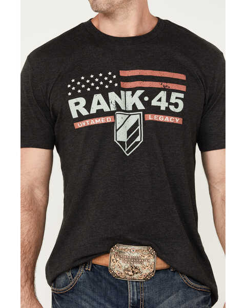 Image #3 - RANK 45® Men's Flag Logo Short Sleeve Graphic T-Shirt, Charcoal, hi-res