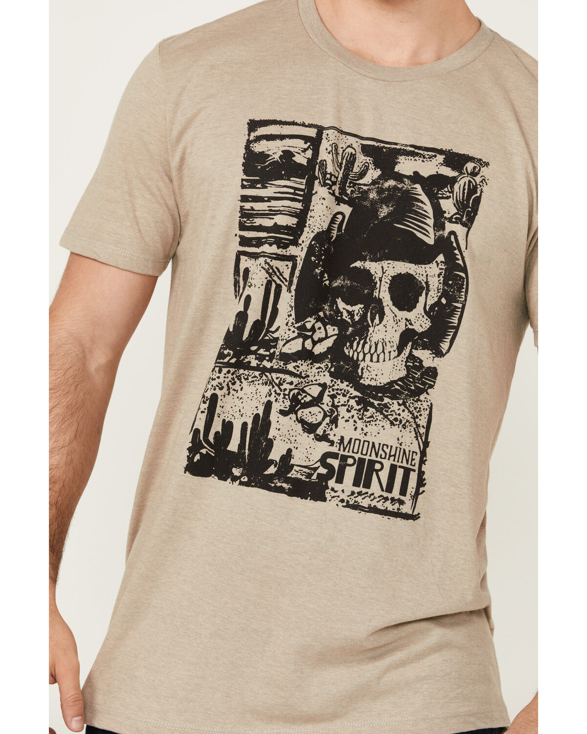 Image #3 - Moonshine Spirit Men's Skull Scene Short Sleeve Graphic T-Shirt, Tan, hi-res
