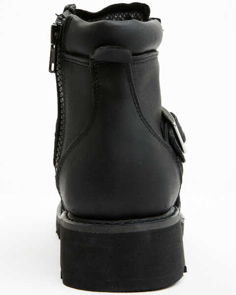 Image #5 - Ad Tec Women's 6" Lace Zipper Biker Boots - Soft Toe, Black, hi-res