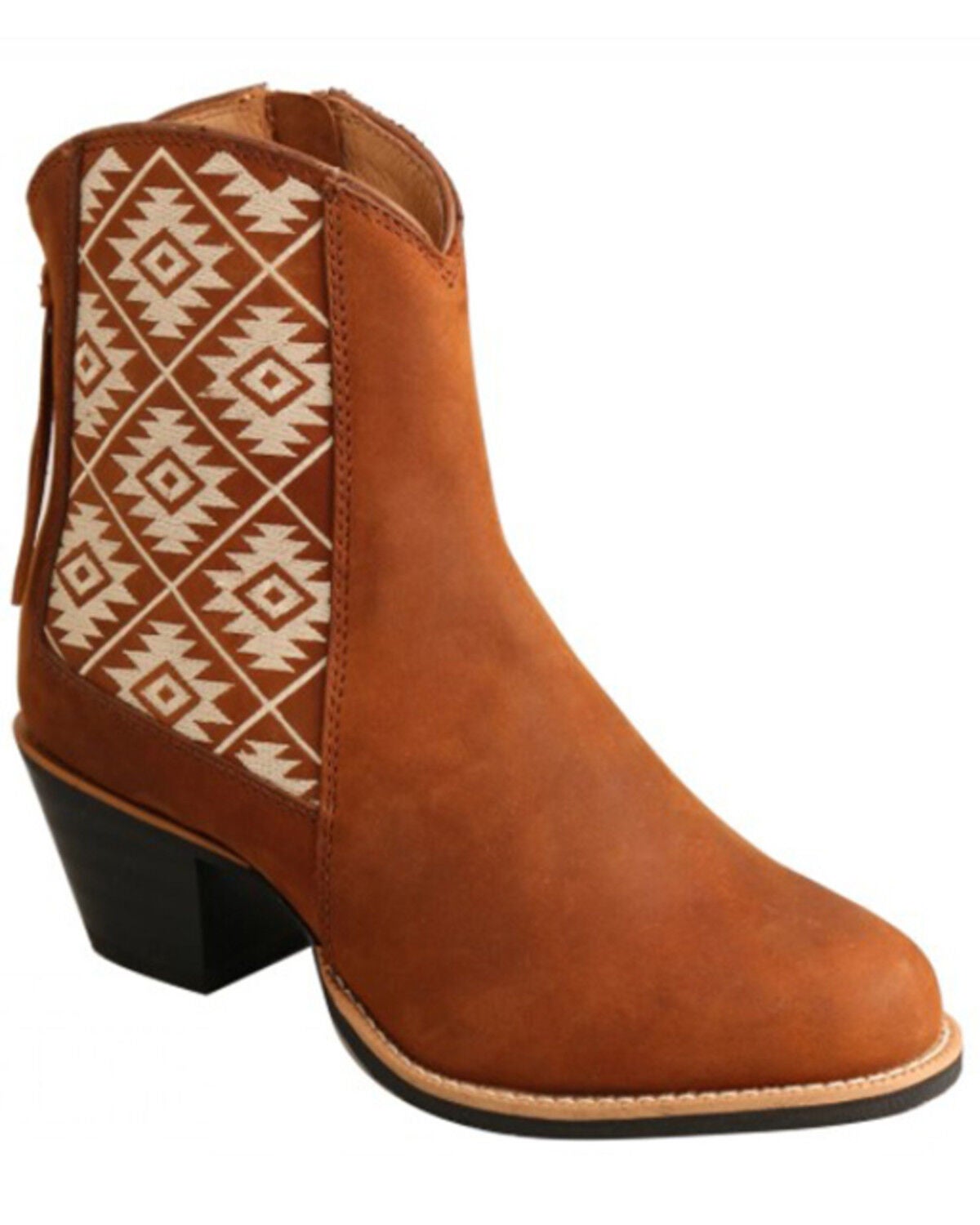 Twisted X Women's Southwestern Printed Western Booties - Round Toe, Brown, hi-res