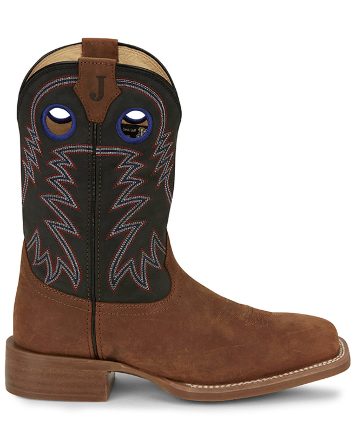 Image #2 - Justin Men's Show Stopper Wester Boots - Broad Square Toe, Brown, hi-res