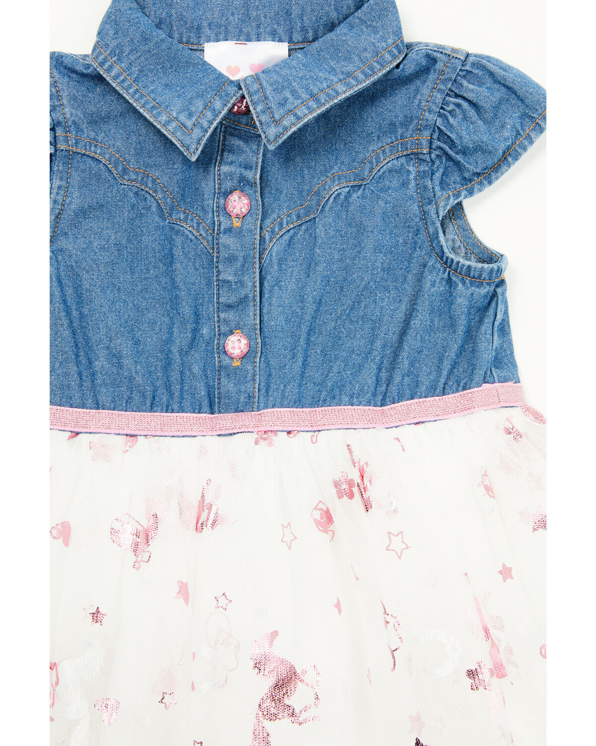 Image #2 - Sugar California Infant Girls' Denim Western Yoke Rodeo Tutu Dress, Blue, hi-res