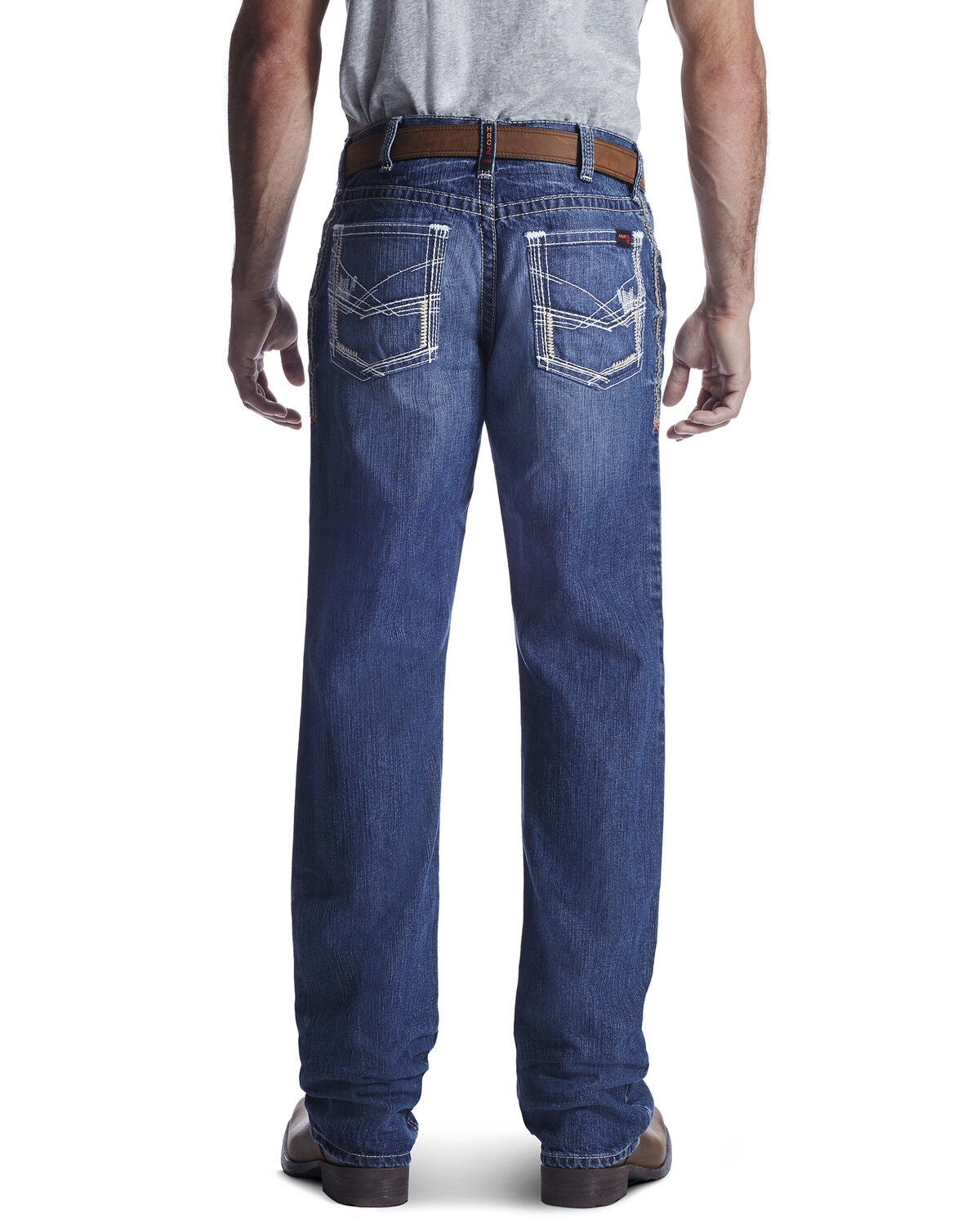 Ariat Men's Flame Resistant M4 Ridgeline Bootcut Work Jeans - Big, Blue, hi-res