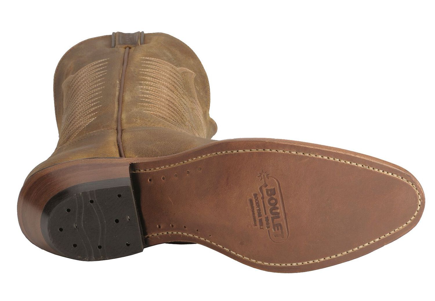 Image #5 - Boulet Men's Western Boots - Round Toe, Amber Brn, hi-res