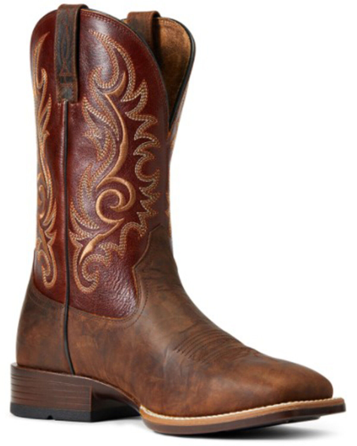 Image #1 - Ariat Men's Bar Top Barrel Lasco Ultra Performance Western Boot - Broad Square Toe, Brown, hi-res