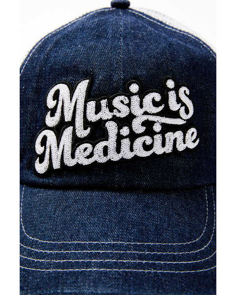 Image #2 - Idyllwind Women's Music Is Medicine Embroidered Mesh Back Ball Cap, Dark Blue, hi-res
