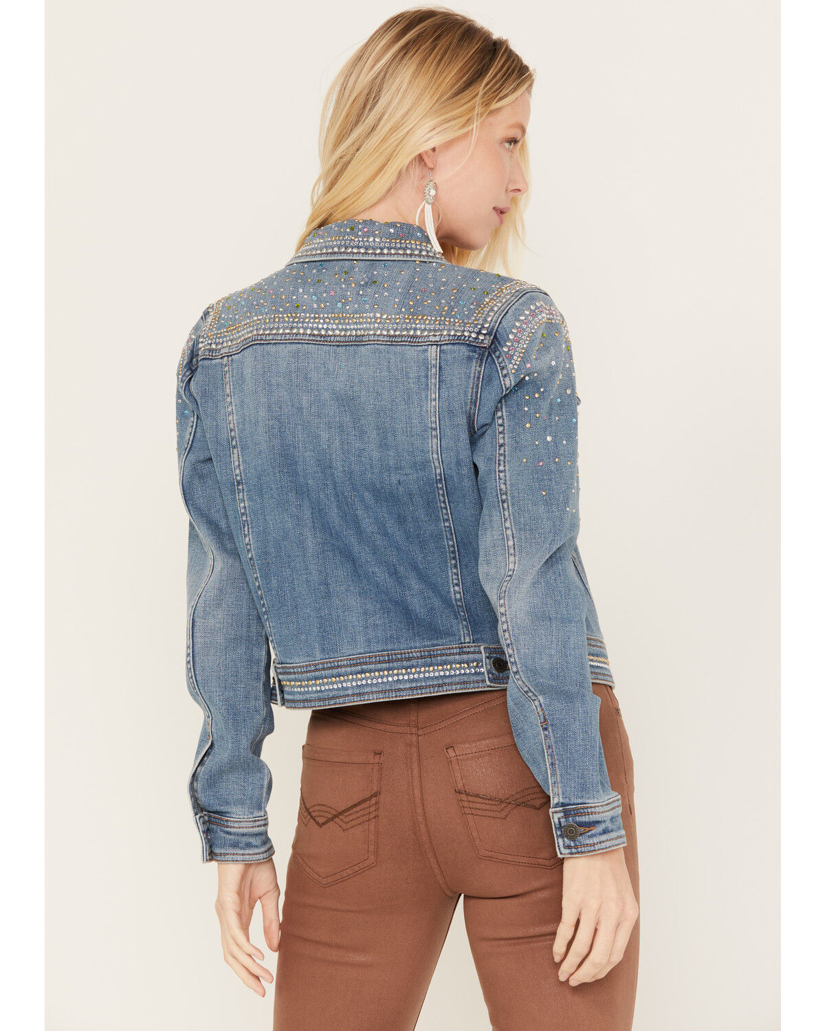 Image #4 - Idyllwind Women's Shiloh Drive Embellished Denim Trucker Jacket, Medium Wash, hi-res