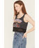 Image #2 - Blended Women's Moto Lace Sleeveless Cropped Tank Top, Black, hi-res