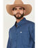 Image #2 - Cinch Men's Geo Print Long Sleeve Button-Down Stretch Western Shirt, Blue, hi-res