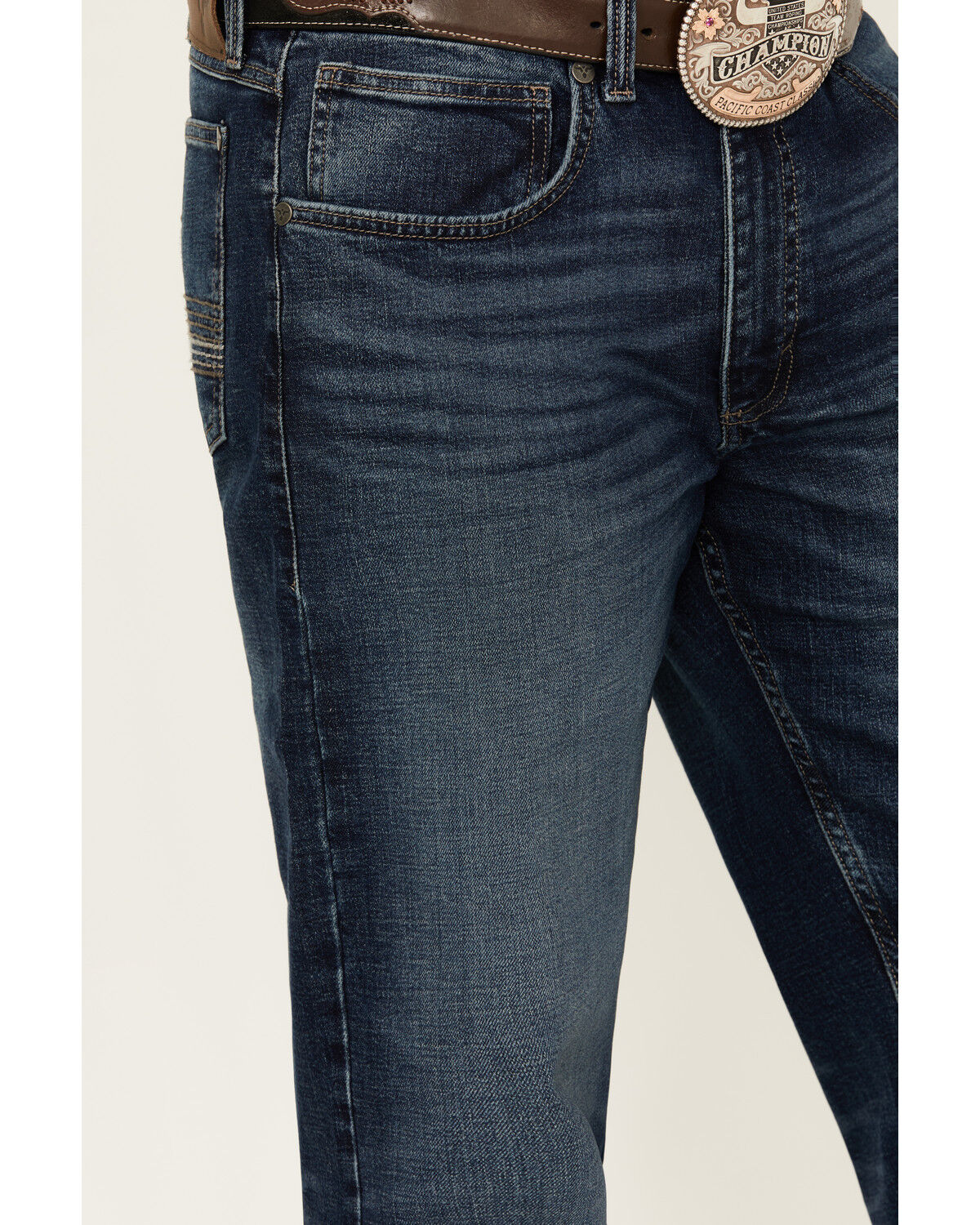 Image #2 - Wrangler 20X Men's Sunnybrook Dark Wash Extreme Relaxed Straight Stretch Denim Jeans, Dark Medium Wash, hi-res