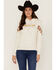 Rank 45 Women's Logo Southwestern Sleeve Trim Pulllover Hooded Sweatshirt, Oatmeal, hi-res