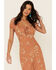 Image #2 - Nikki Erin Women's Blush Floral Dobby Peasant Midi Dress, , hi-res