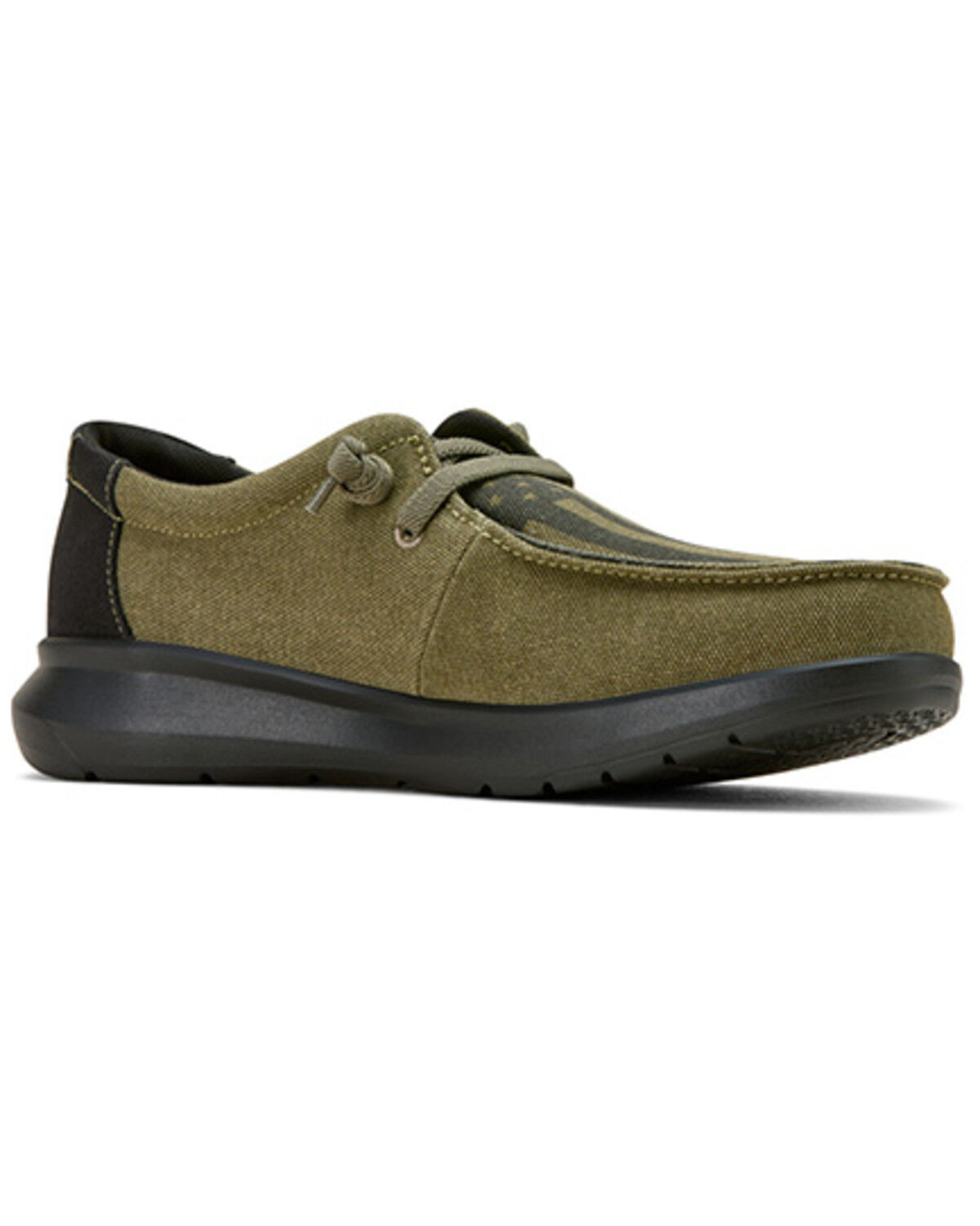 Image #1 - Ariat Men's Hilo Flag Print Casual Shoes - Moc Toe, Olive, hi-res