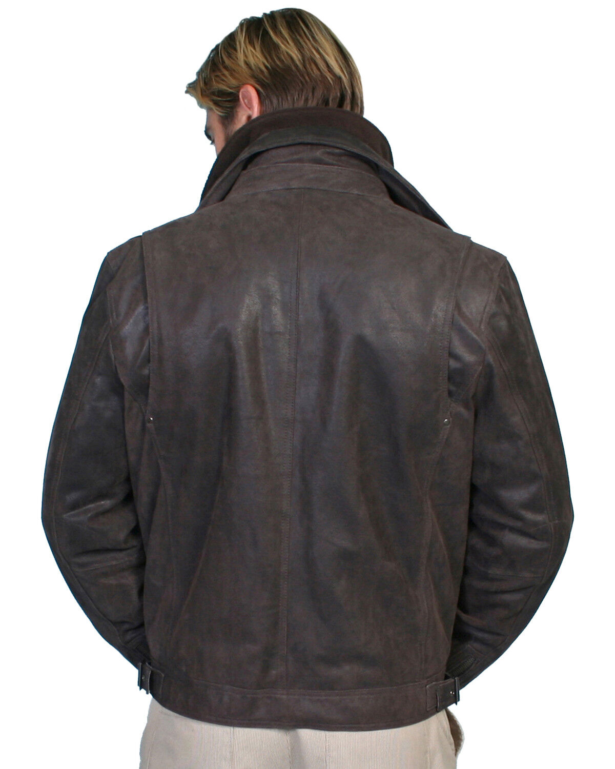 Image #2 - Scully Zip-Out Front & Collar Lambskin Jacket, Brown, hi-res