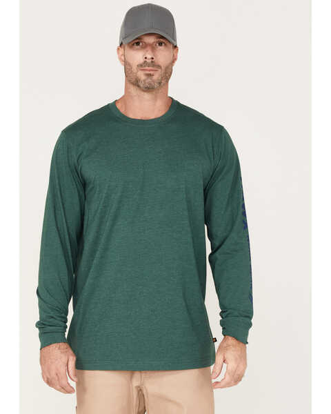 Hawx Men's Quality Goods Logo Graphic Work T-Shirt , Dark Green, hi-res