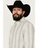 Image #2 - Cody James Men's Sunrise Stripe Long Sleeve Button-Down Stretch Western Shirt, Ivory, hi-res
