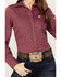 Image #3 - Cinch Women's Medallion Print Long Sleeve Button-Down Western Core Shirt , Red, hi-res