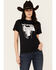 Image #1 - Wrangler Women's Saddle Short Sleeve Graphic Tee, Black, hi-res