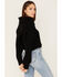 Image #4 - Revel Women's Cowl Neck Surplice Cropped Sweater, Black, hi-res