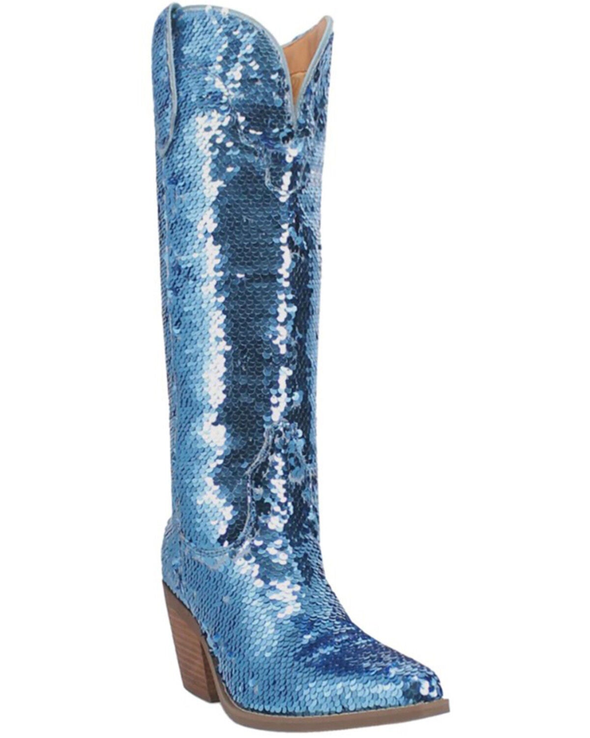 Dingo Women's Sequin Dance Hall Queen Tall Western Boots - Snip Toe, Blue, hi-res