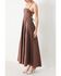 Image #2 - Flying Tomato Women's Pure Line Woven Midi Dress, Brown, hi-res