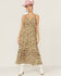 Image #1 - Molly Bracken Women's Printed Ruffle Hem Midi Dress, Green, hi-res