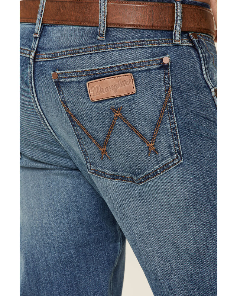 Wrangler Retro Men's Starry Night Stretch Slim Bootcut Jeans , Blue, hi-res