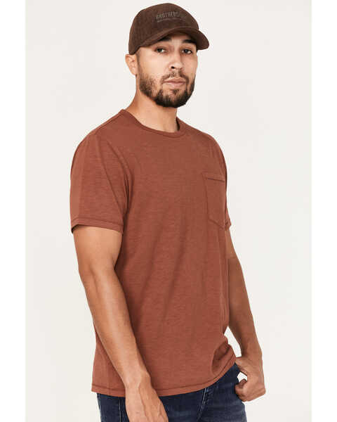 Image #2 - Brothers and Sons Men's Solid Basic Pocket T-Shirt , Dark Orange, hi-res